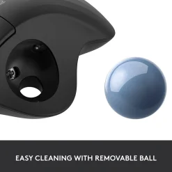 Logitech M575 Wireless Ergonomic Trackball Bluetooth & USB Mouse, Black (910-005869)