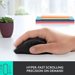 Logitech Marathon M705 Wireless Ergonomic Optical USB Mouse, Charcoal (910-001935)