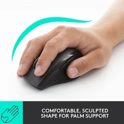 Logitech Marathon M705 Wireless Ergonomic Optical USB Mouse, Charcoal (910-001935)