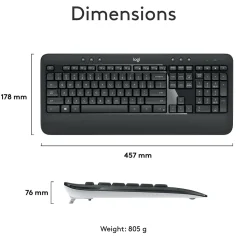 Logitech MK540 Advanced Wireless Keyboard and Mouse Combo, Black (920-008671)
