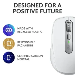 Logitech MX Anywhere 3S Wireless Optical Mouse, Pale Gray (910-006926)