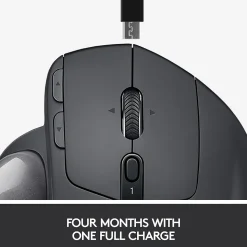 Logitech MX Ergo Plus Wireless Ergonomic Optical 2.4 GHz Mouse, Black (910-005178)