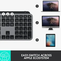 Logitech MX Keys for Mac Wireless Keyboard, Space Gray (920-009552)