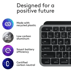 Logitech MX Keys S for Mac Wireless Keyboard, Space Gray (920-011621)