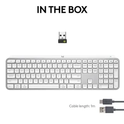 Logitech MX Keys S Wireless Keyboard, Pale Gray (920-011559)