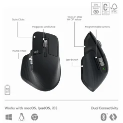 Logitech MX Keys S Wireless Ergonomic Keyboard and Optical Mouse Combo, Black (920-012274)