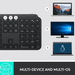 Logitech MX Keys Wireless Keyboard, Black (920-009295)