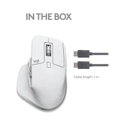 Logitech MX Master 3S for Mac Ergonomic Wireless Optical Bluetooth Mouse, Pale Gray (910006570)
