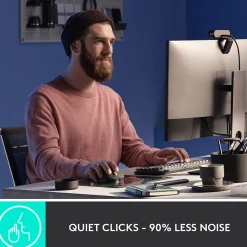 Logitech MX Master 3S Wireless Ergonomic Optical Bluetooth & USB Mouse, Black (910-006556)