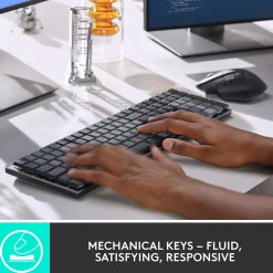 Logitech MX Mechanical Clicky Wireless Ergonomic Keyboard, Graphite (920-010549)
