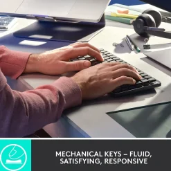 Logitech MX Mechanical Mini Illuminated Wireless Ergonomic Keyboard, Black/Gray (920-010551)