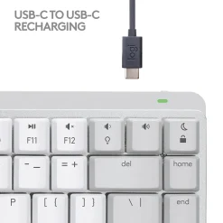 Logitech MX Mechanical Mini for Mac Wireless Ergonomic Keyboard, Pale Gray (920-010553)