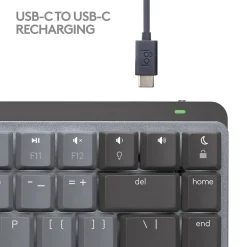 Logitech MX Mechanical Mini Wireless Ergonomic Keyboard for Mac, Space Gray (920-010831)