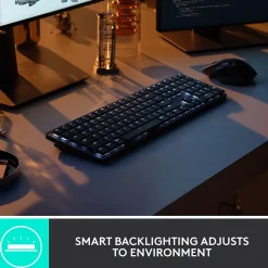 Logitech MX Mechanical Tactile Quiet Wireless Ergonomic Keyboard, Graphite (920-010547)