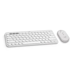 Logitech Pebble 2 Wireless Mouse Keyboard Combo, Tonal White (920-012201)