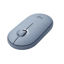 Logitech Pebble M350 Wireless Ambidextrous Optical Mouse, Blue Gray (910-005773)