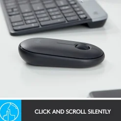 Logitech Pebble M350 Wireless Ambidextrous Optical USB Mouse, Graphite (910-005743)