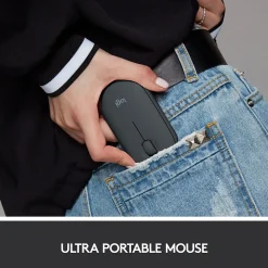 Logitech Pebble M350 Wireless Ambidextrous Optical USB Mouse, Graphite (910-005743)