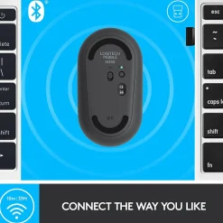 Logitech Pebble M350 Wireless Ambidextrous Optical USB Mouse, Graphite (910-005743)