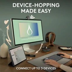 Logitech Pebble Mouse 2 M350s Wireless Ambidextrous Optical Mouse, Tonal Graphite (910-007024)