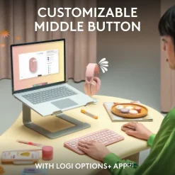 Logitech Pebble Mouse 2 M350s Wireless Ambidextrous Optical Mouse, Tonal Graphite (910-007024)