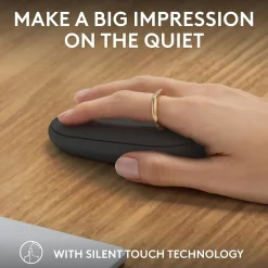 Logitech Pebble Mouse 2 M350s Wireless Ambidextrous Optical Mouse, Tonal Graphite (910-007024)