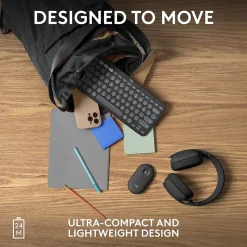 Logitech Pebble Mouse 2 M350s Wireless Ambidextrous Optical Mouse, Tonal Graphite (910-007024)