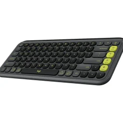 Logitech POP Icon Keys Wireless Ergonomic Keyboard, Graphite & Green (920-013143)