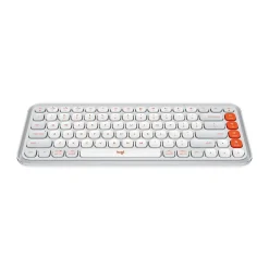 Logitech POP Icon Keys Wireless Keyboard, Off White/Orange (920-012935)