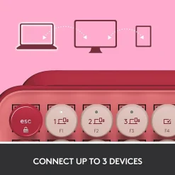 Logitech POP Keys Wireless Bluetooth Mechanical Keyboard, Heartbreaker (920-010709)