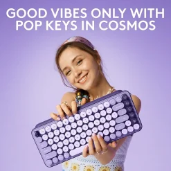 Logitech POP Keys Wireless Mechanical Keyboard, Cosmos (920-011233)