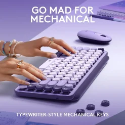 Logitech POP Keys Wireless Mechanical Keyboard, Cosmos (920-011233)