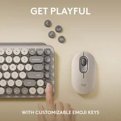 Logitech POP Keys Wireless Mechanical Keyboard, Mist (920-011232)