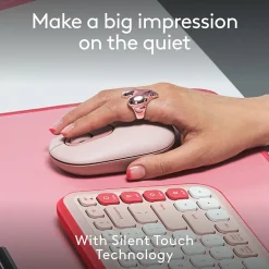 Logitech POP Wireless Ambidextrous Optical Mouse, Rose (910-007409)