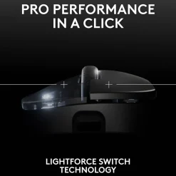 Logitech PRO X SUPERLIGHT 2 DEX Wireless Ergonomic Asymmetrical Optical USB Gaming Mouse, Black (910-007328)