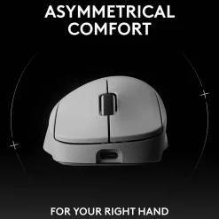 Logitech PRO X SUPERLIGHT 2 DEX Wireless Ergonomic Asymmetrical Optical USB Gaming Mouse, White (910-007363)
