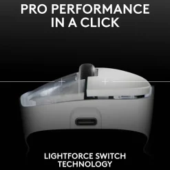 Logitech PRO X SUPERLIGHT 2 DEX Wireless Ergonomic Asymmetrical Optical USB Gaming Mouse, White (910-007363)