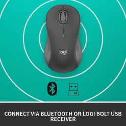 Logitech Signature M550 L Wireless Ambidextrous Optical Mouse, Graphite (910-006591)