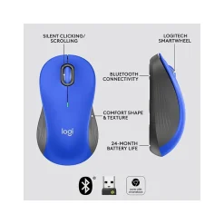 Logitech Signature M550 L Wireless Ambidextrous Mouse, Blue (910-006794)
