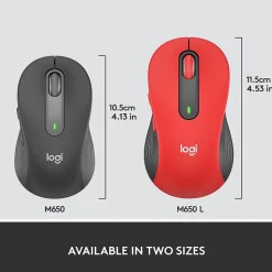 Logitech Signature M650 L Wireless Optical USB Mouse, Classic Red (910-006358)