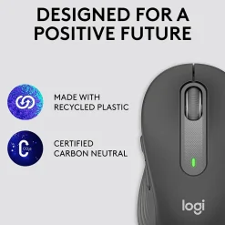 Logitech Signature M650 Large Wireless Ergonomic Optical Bluetooth & USB Mouse, Graphite (910-006231)
