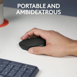 Logitech Wireless Ambidextrous 2.4 GHz Mouse, Black (910-004940)