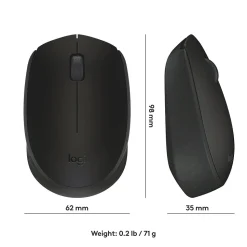 Logitech Wireless Ambidextrous 2.4 GHz Mouse, Black (910-004940)