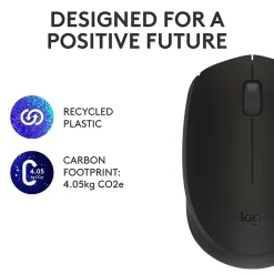 Logitech Wireless Ambidextrous 2.4 GHz Mouse, Black (910-004940)