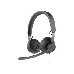Logitech Zone 750 Wired Noise Canceling On-Ear Headphones, Black (981-001103)