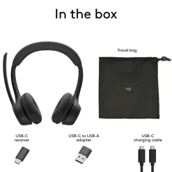 Logitech Zone 305 Wireless Noise Canceling Bluetooth Headset, Black (981-001452)