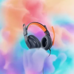 Logitech Zone Learn USB-C Stereo Computer Headset, Blue/Orange (981-001383)