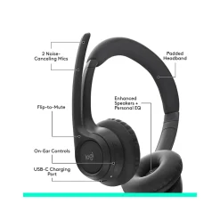 Logitech Zone Vibe 300 Wireless Noise-Canceling Bluetooth Stereo Headset (981-001406)