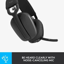 Logitech Zone Vibe 100 Wireless Noise Canceling Bluetooth Headset, Graphite (981-001256)