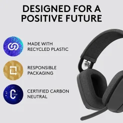 Logitech Zone Vibe 100 Wireless Noise Canceling Bluetooth Headset, Graphite (981-001256)